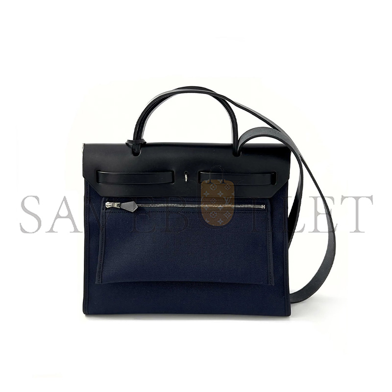 HERMES MASTER BLEU INDIGO HERBAG MESSENGER 39 BAG H084489CKAC (39*28*9cm)